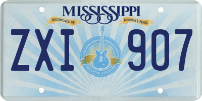 MS license plate ZXI907