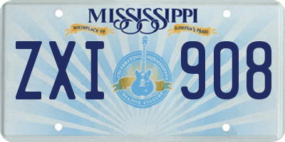 MS license plate ZXI908