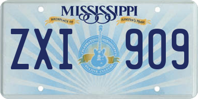 MS license plate ZXI909
