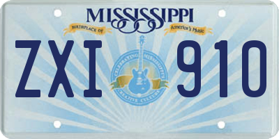 MS license plate ZXI910