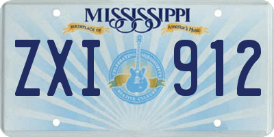 MS license plate ZXI912