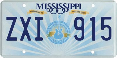 MS license plate ZXI915