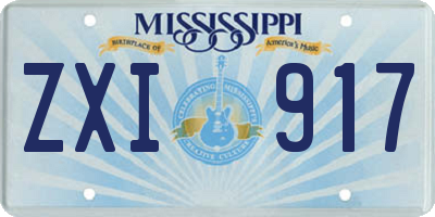 MS license plate ZXI917