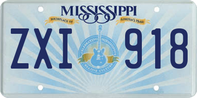 MS license plate ZXI918