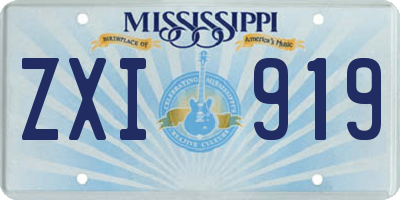 MS license plate ZXI919