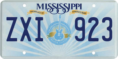 MS license plate ZXI923