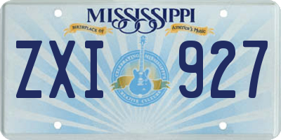 MS license plate ZXI927