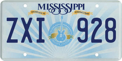 MS license plate ZXI928