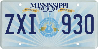 MS license plate ZXI930