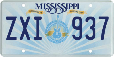 MS license plate ZXI937