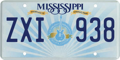 MS license plate ZXI938