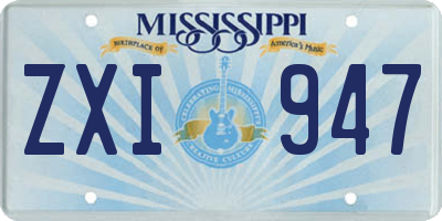 MS license plate ZXI947