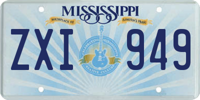 MS license plate ZXI949