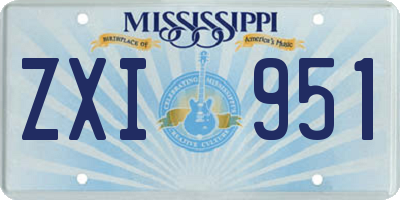 MS license plate ZXI951
