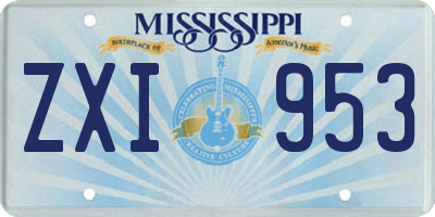 MS license plate ZXI953