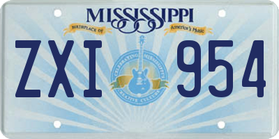 MS license plate ZXI954