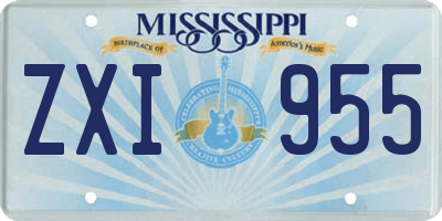 MS license plate ZXI955