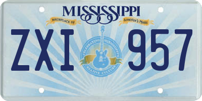MS license plate ZXI957