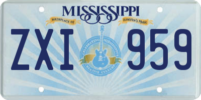 MS license plate ZXI959