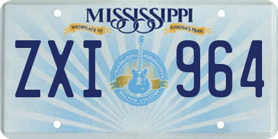 MS license plate ZXI964