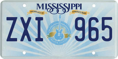 MS license plate ZXI965