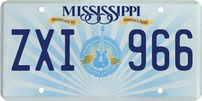 MS license plate ZXI966