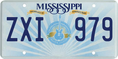 MS license plate ZXI979