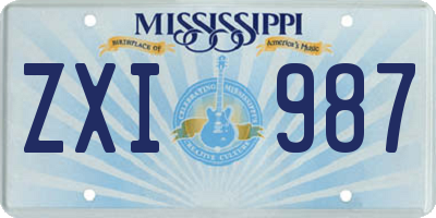 MS license plate ZXI987