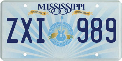 MS license plate ZXI989