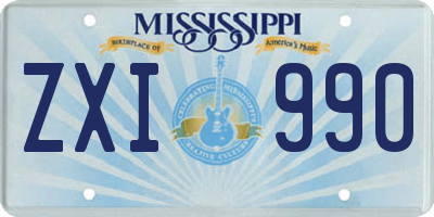 MS license plate ZXI990