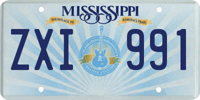 MS license plate ZXI991
