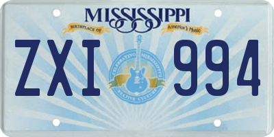 MS license plate ZXI994
