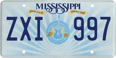 MS license plate ZXI997