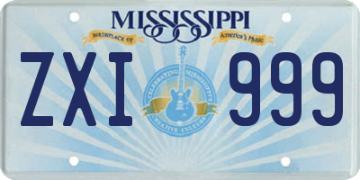 MS license plate ZXI999