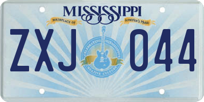 MS license plate ZXJ044