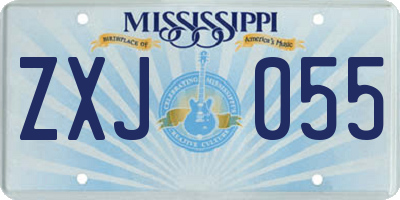 MS license plate ZXJ055