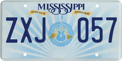 MS license plate ZXJ057