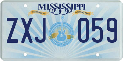MS license plate ZXJ059