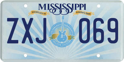 MS license plate ZXJ069