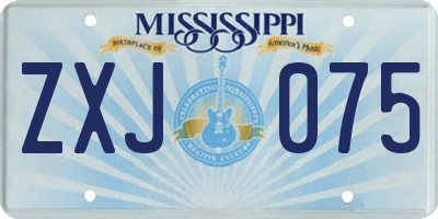 MS license plate ZXJ075