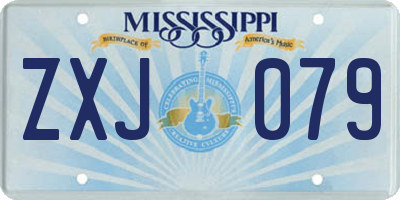 MS license plate ZXJ079