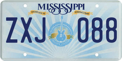 MS license plate ZXJ088