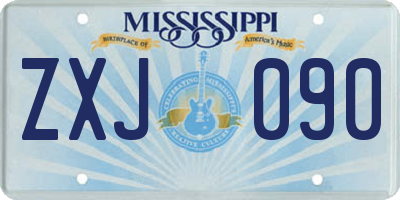 MS license plate ZXJ090