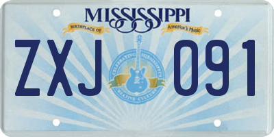 MS license plate ZXJ091