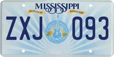 MS license plate ZXJ093