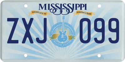 MS license plate ZXJ099