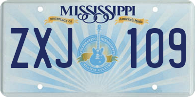 MS license plate ZXJ109