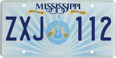 MS license plate ZXJ112