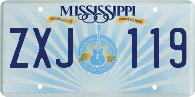 MS license plate ZXJ119