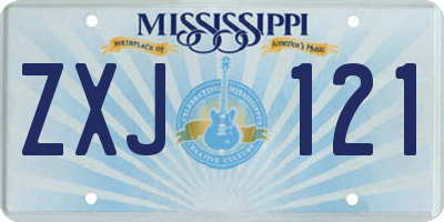 MS license plate ZXJ121